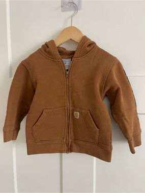 Carhartt Kids Chestnut Brown Hooded Zip-Up Sweatshirt
